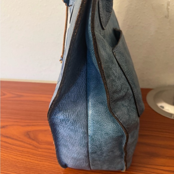 Patricia Nash Blue Tooled Leather Tote - Picture 6 of 13